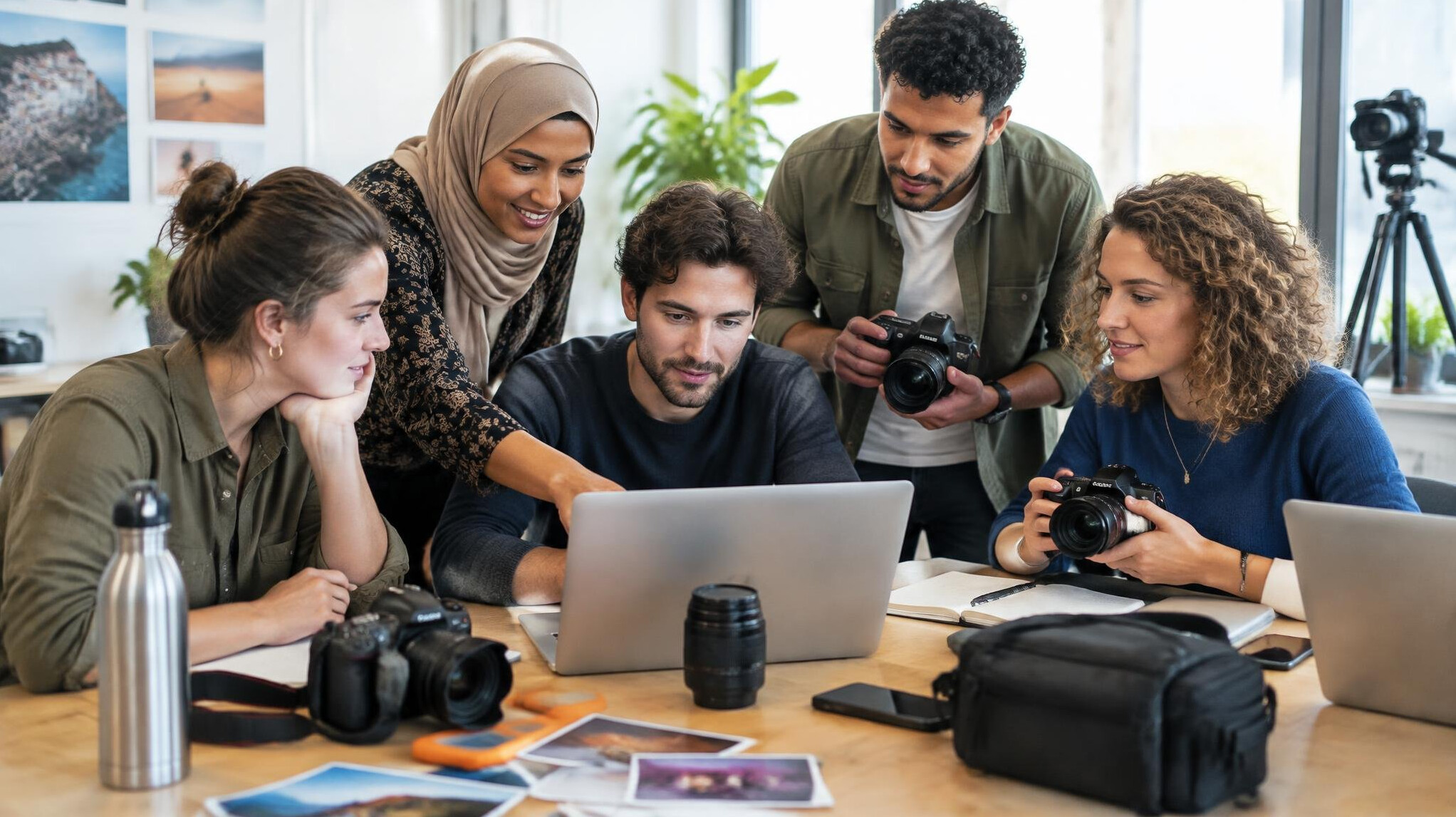 Group of students learning together around a table