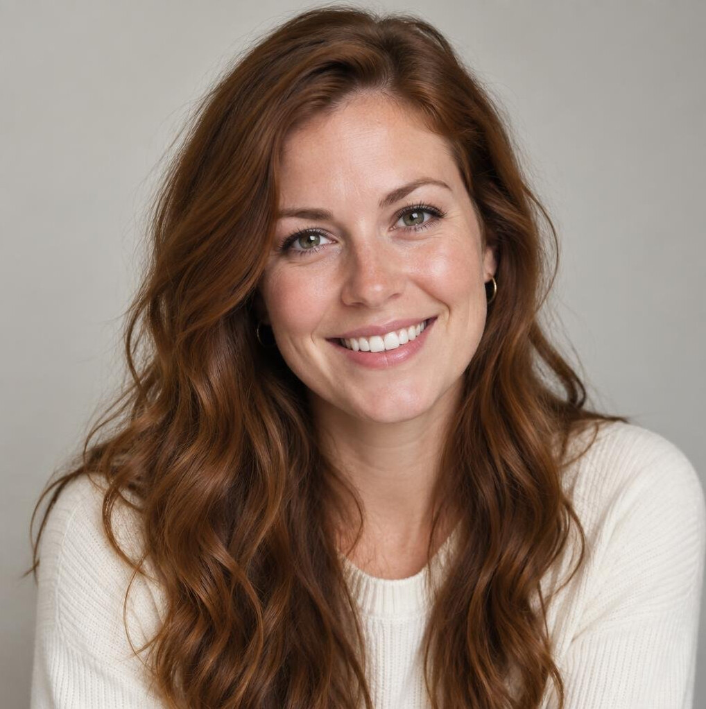 Portrait of a smiling woman with long hair
